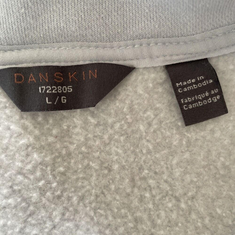 Danskin Mixed Rib Half Zip Jacket LARGE Women's Pullover Halogen Baby Blue - Picture 6 of 10